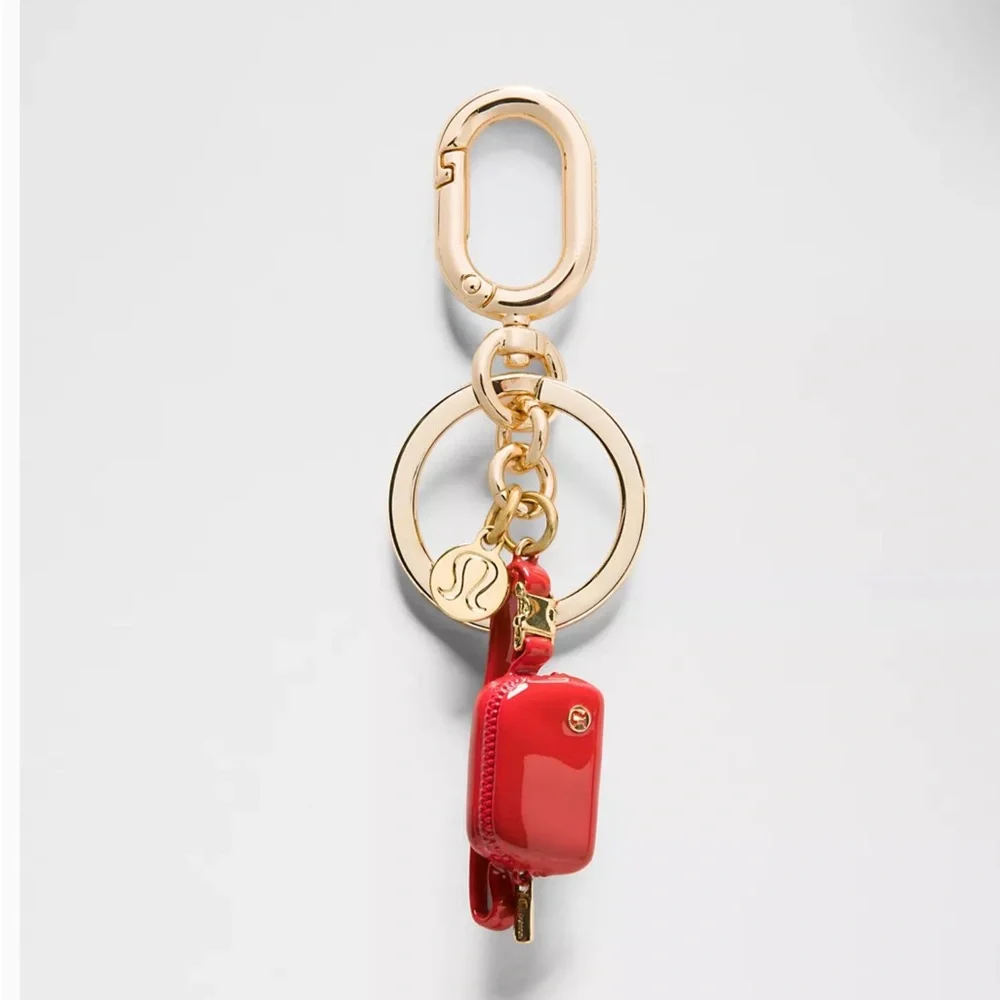 Lululemon Everywhere Belt Bag Charm Keychain, Red,Gold, NWT
